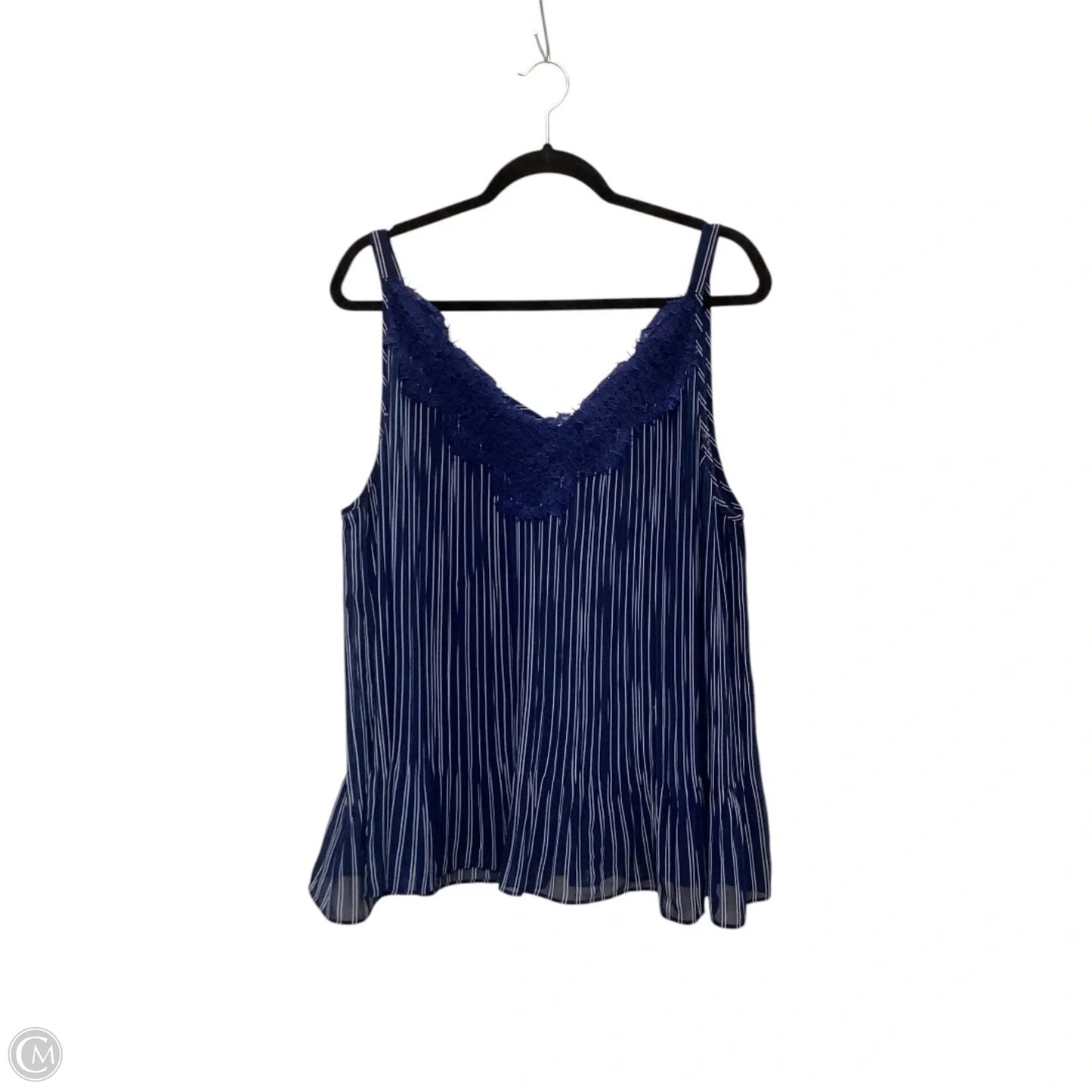 Top Sleeveless By Chicos In Blue, Size: Xl