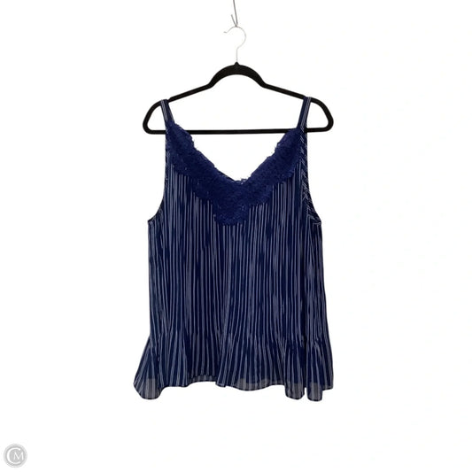 Top Sleeveless By Chicos In Blue, Size: Xl