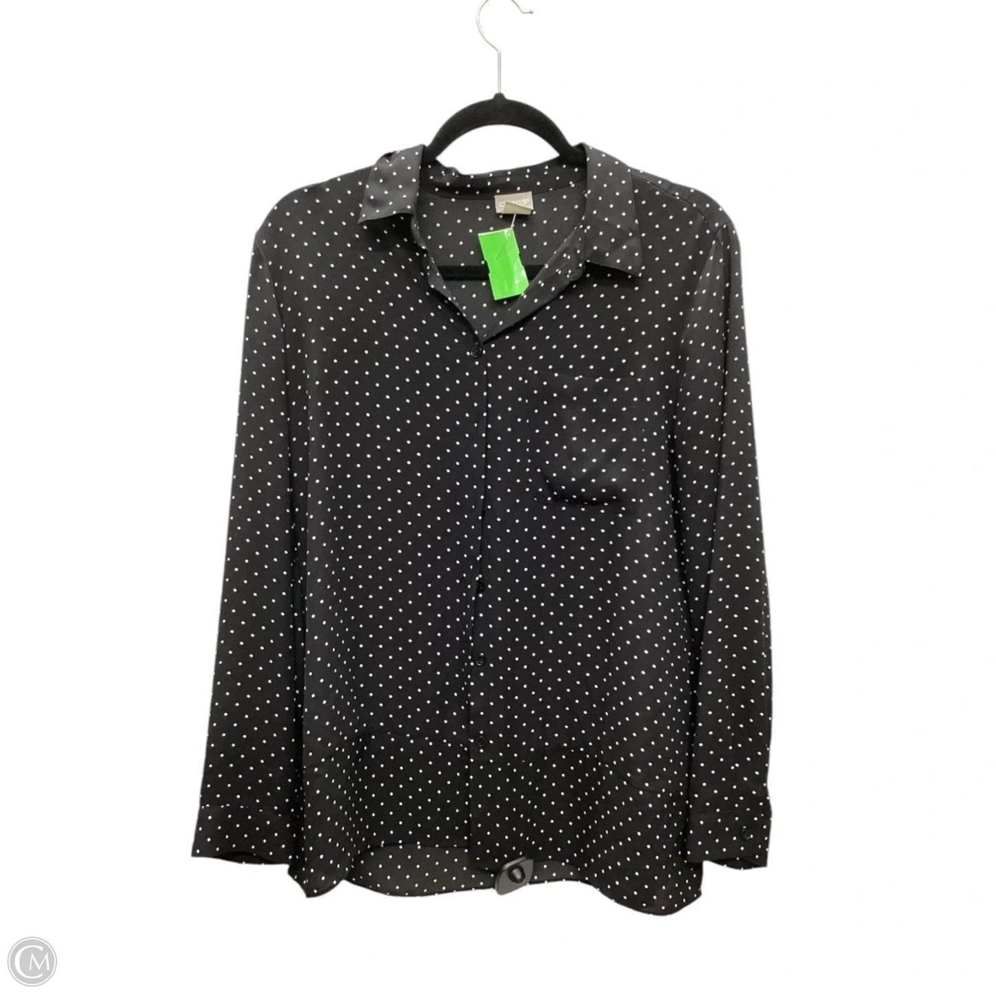 Top Long Sleeve By Chicos In Black, Size: M