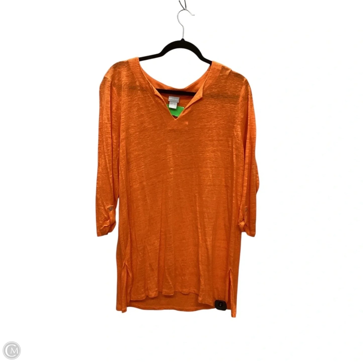 Top Long Sleeve By Chicos In Orange, Size: L