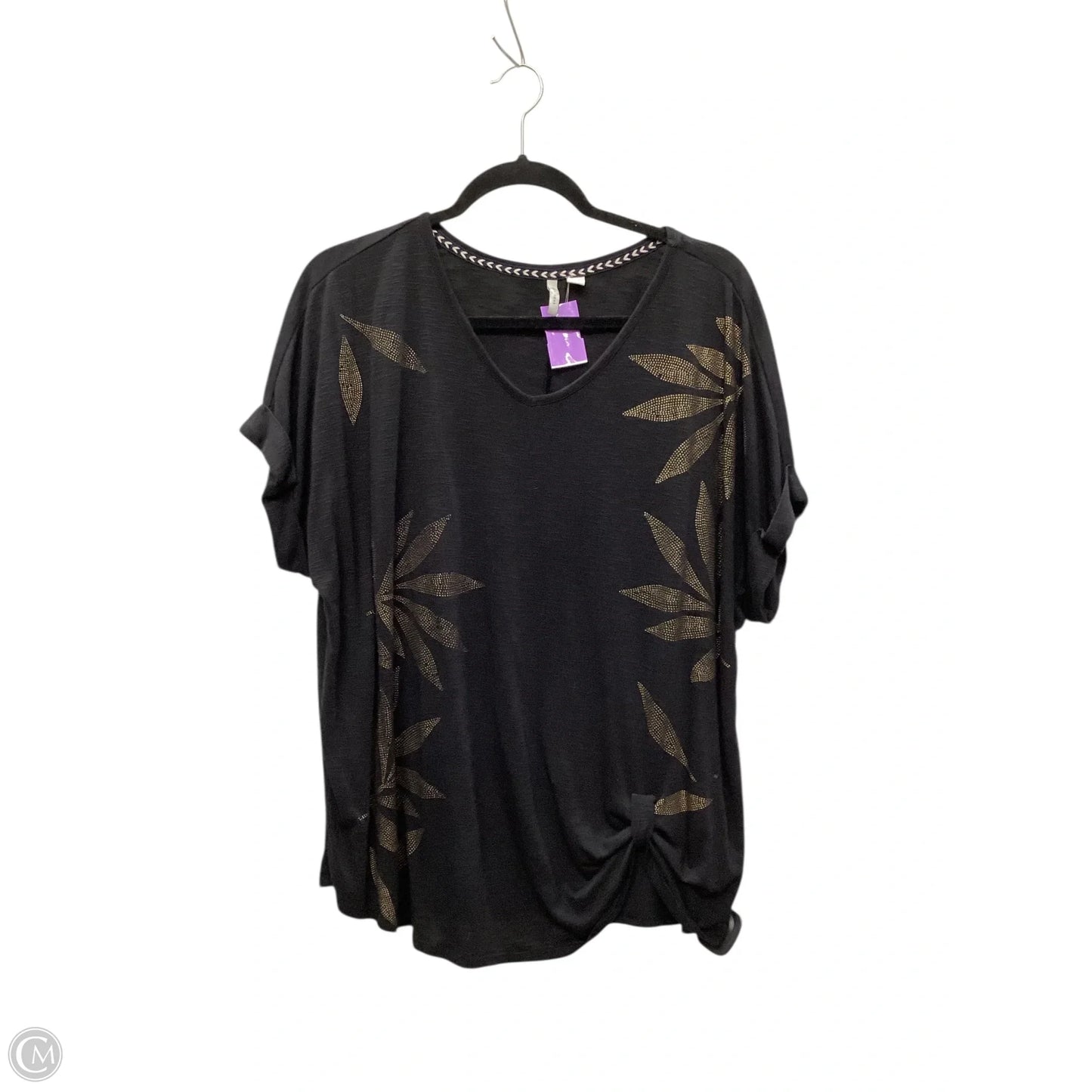 Top Short Sleeve By Cato In Black, Size: Xxl