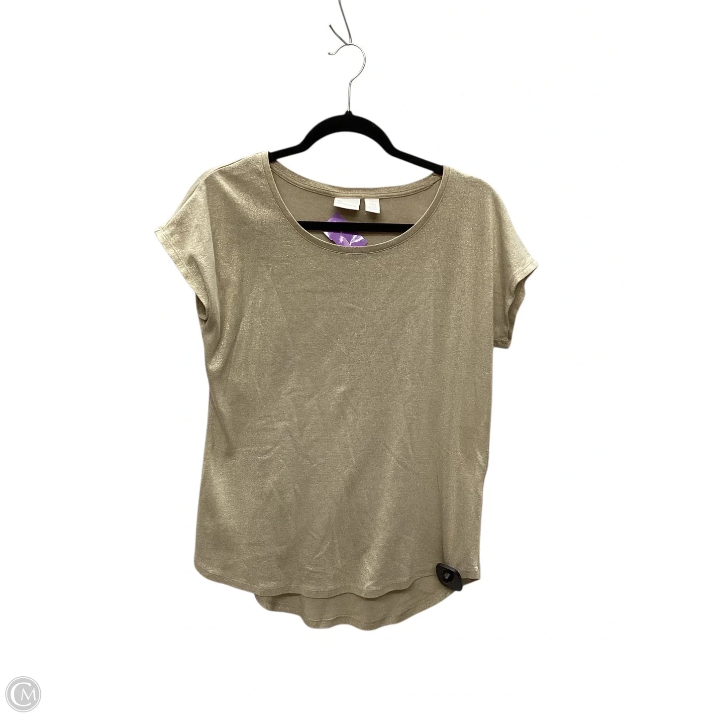 Top Short Sleeve By Chicos In Beige, Size: M