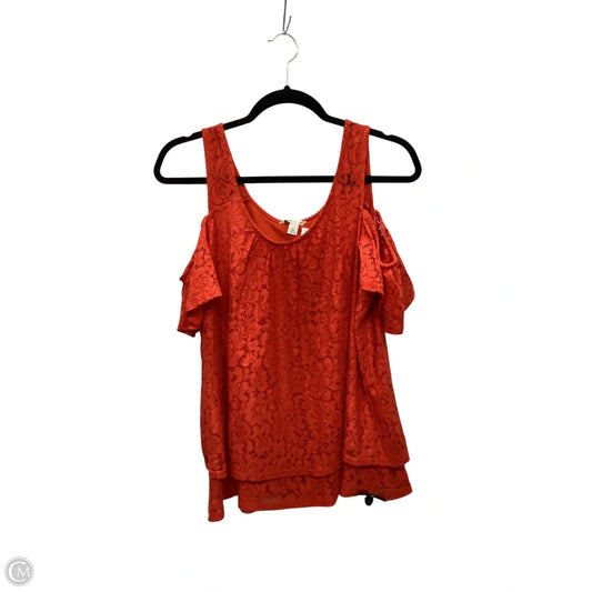 Top Short Sleeve By Cato In Orange, Size: L