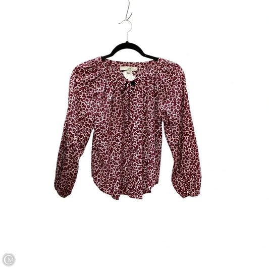 Top Long Sleeve By Loft In Purple, Size: Xsp