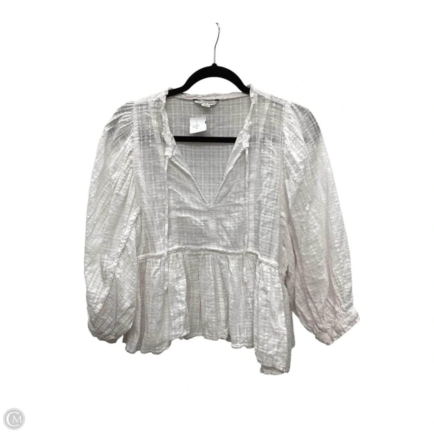 Top Long Sleeve By American Eagle In White, Size: S
