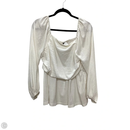 Top Long Sleeve By Shein In White, Size: Xl