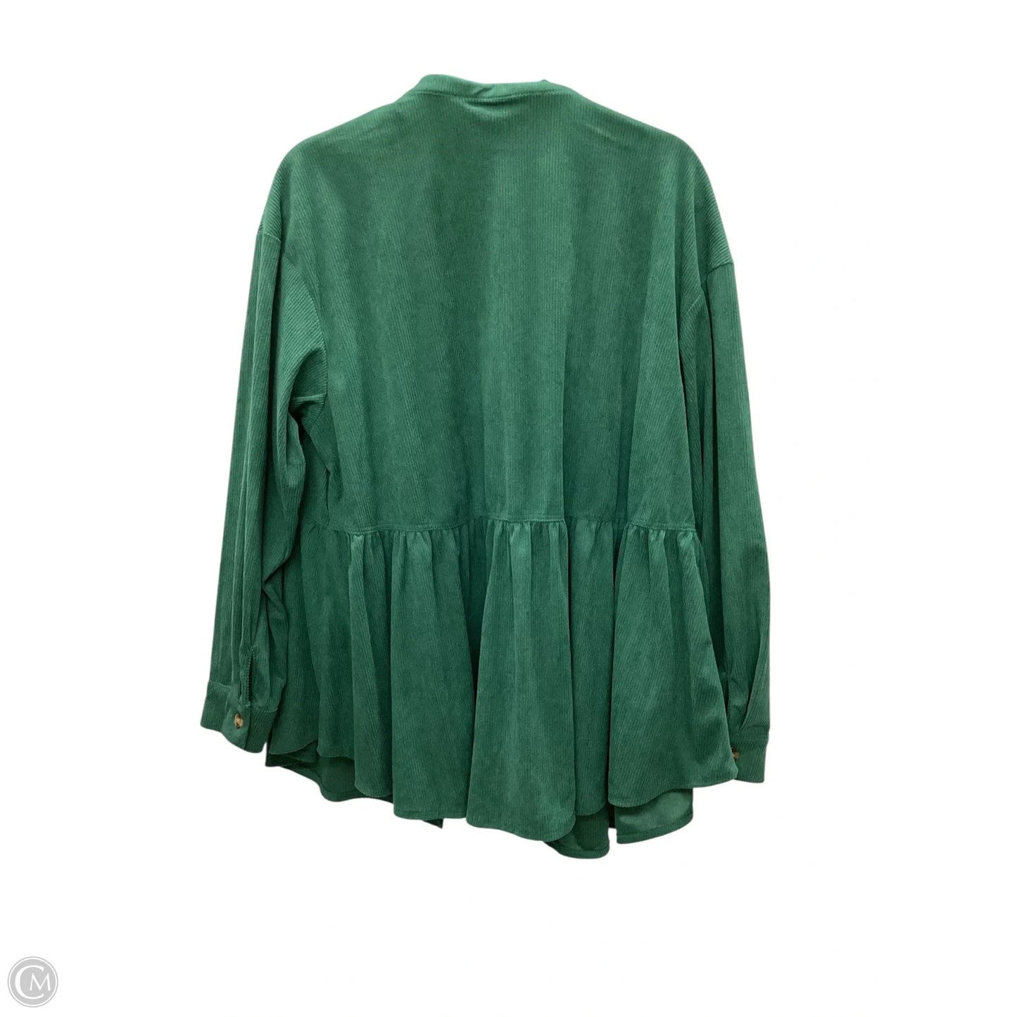 Jacket Shirt By Shein In Green, Size: 1x