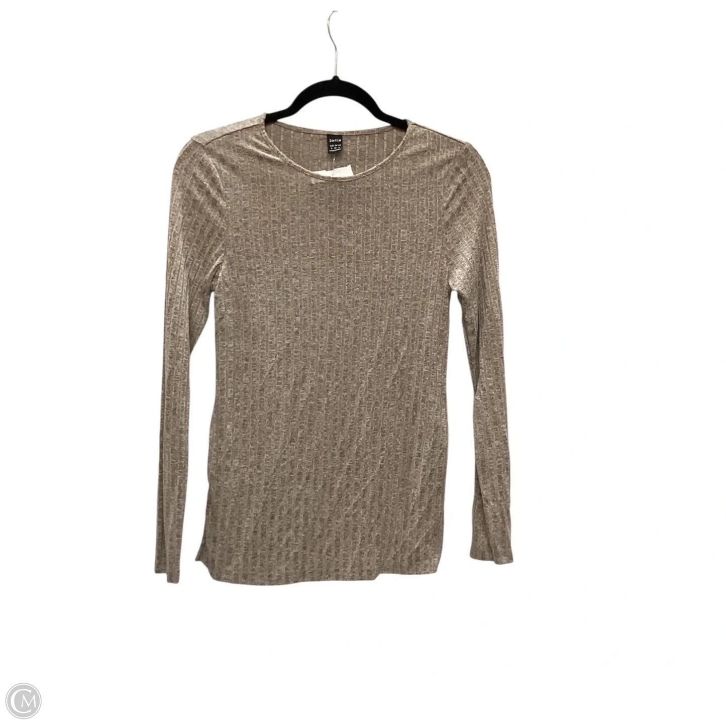 Top Long Sleeve By Shein In Tan, Size: S