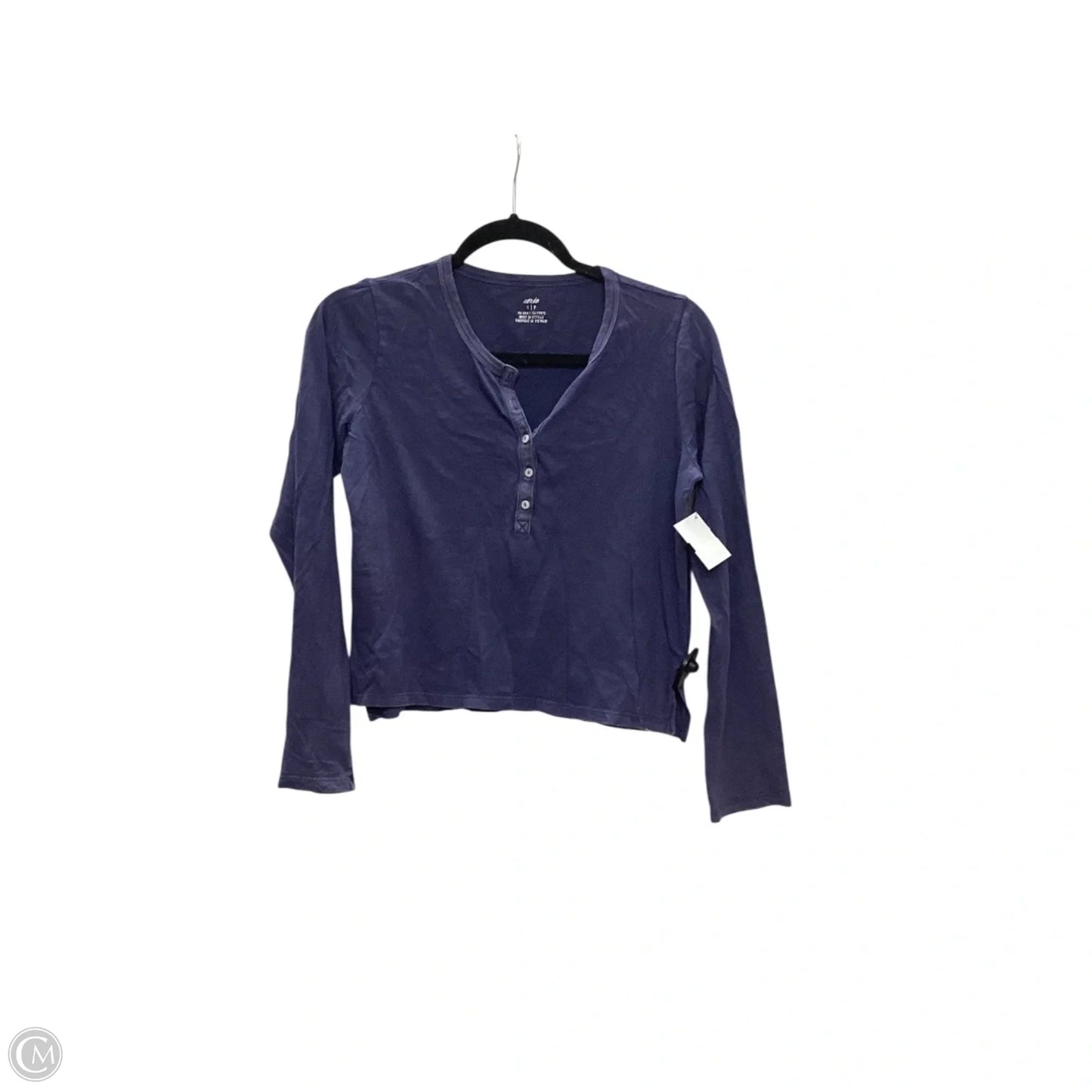 Top Long Sleeve Basic By Aerie In Blue, Size: S