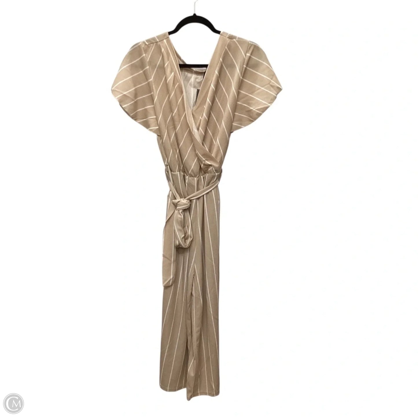 Jumpsuit By Clothes Mentor In Beige, Size: L