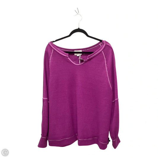 Top Long Sleeve Basic By Andree By Unit In Purple, Size: 1x