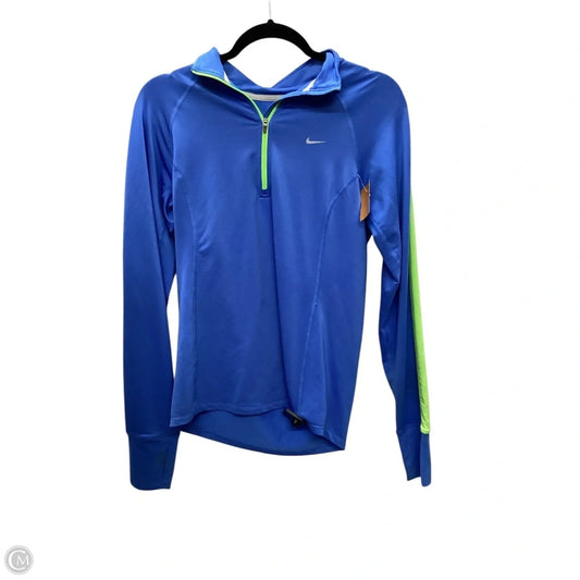 Athletic Top Long Sleeve Collar By Nike Apparel In Blue, Size: S