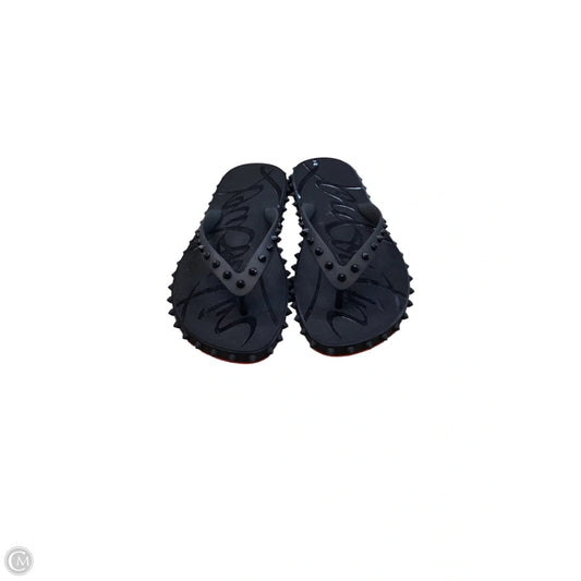 Sandals Luxury Designer By Christian Louboutin In Black, Size: 10.5