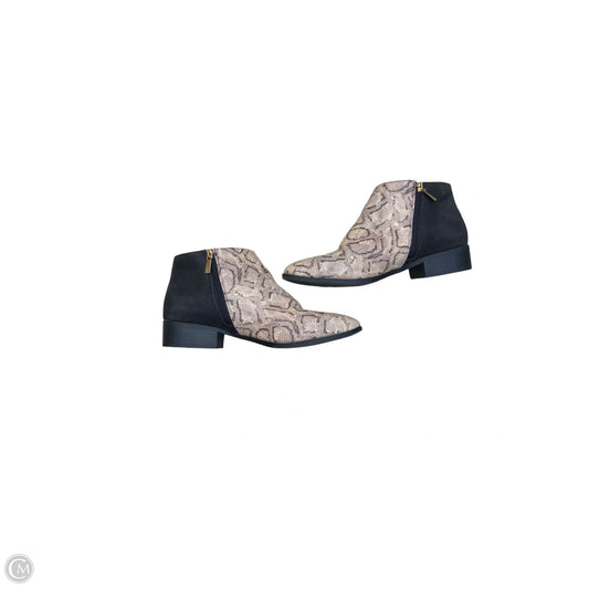 Boots Ankle Heels By Bamboo In Snakeskin Print, Size: 9