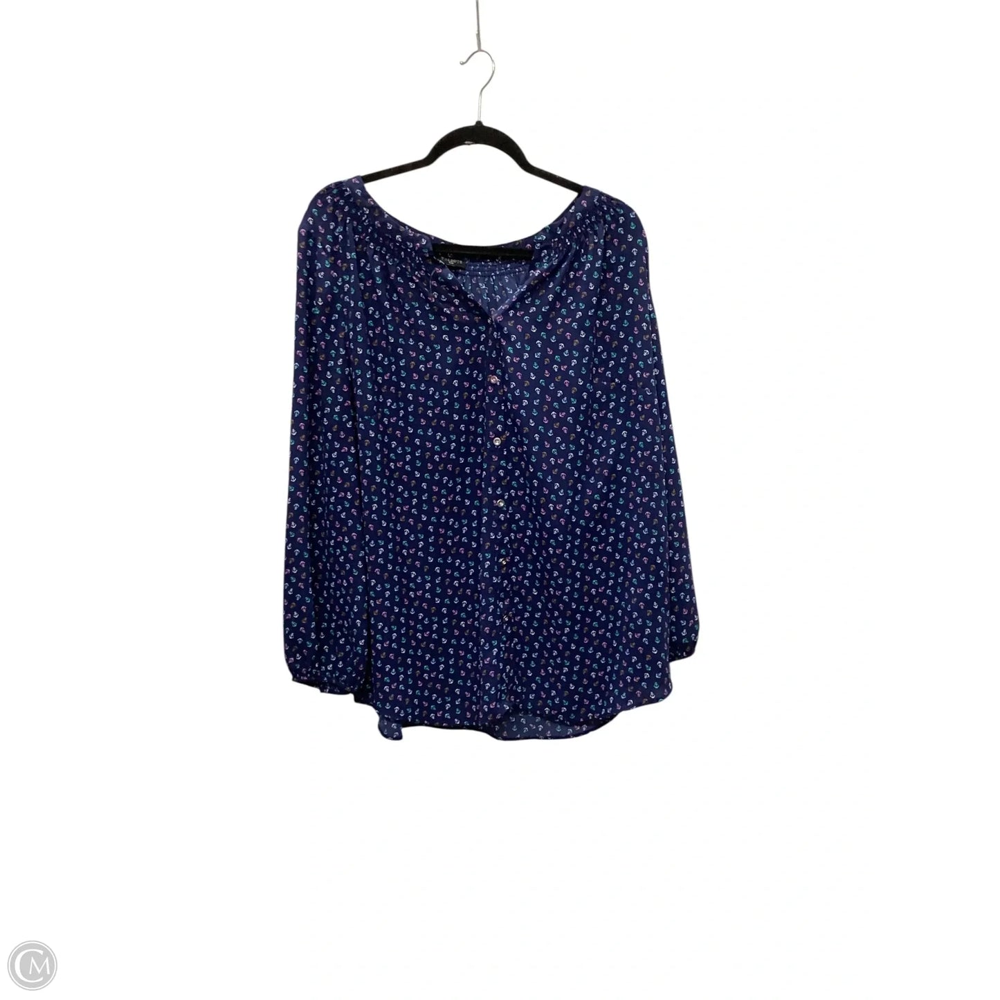 Top Long Sleeve By Talbots In Blue, Size: 1x