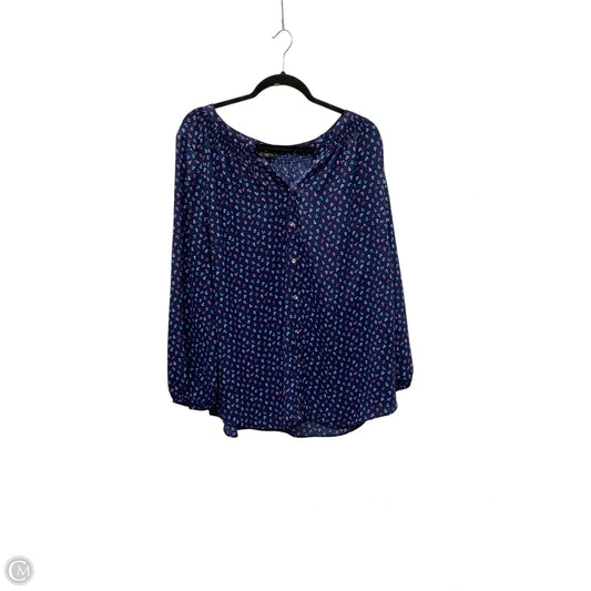 Top Long Sleeve By Talbots In Blue, Size: 1x