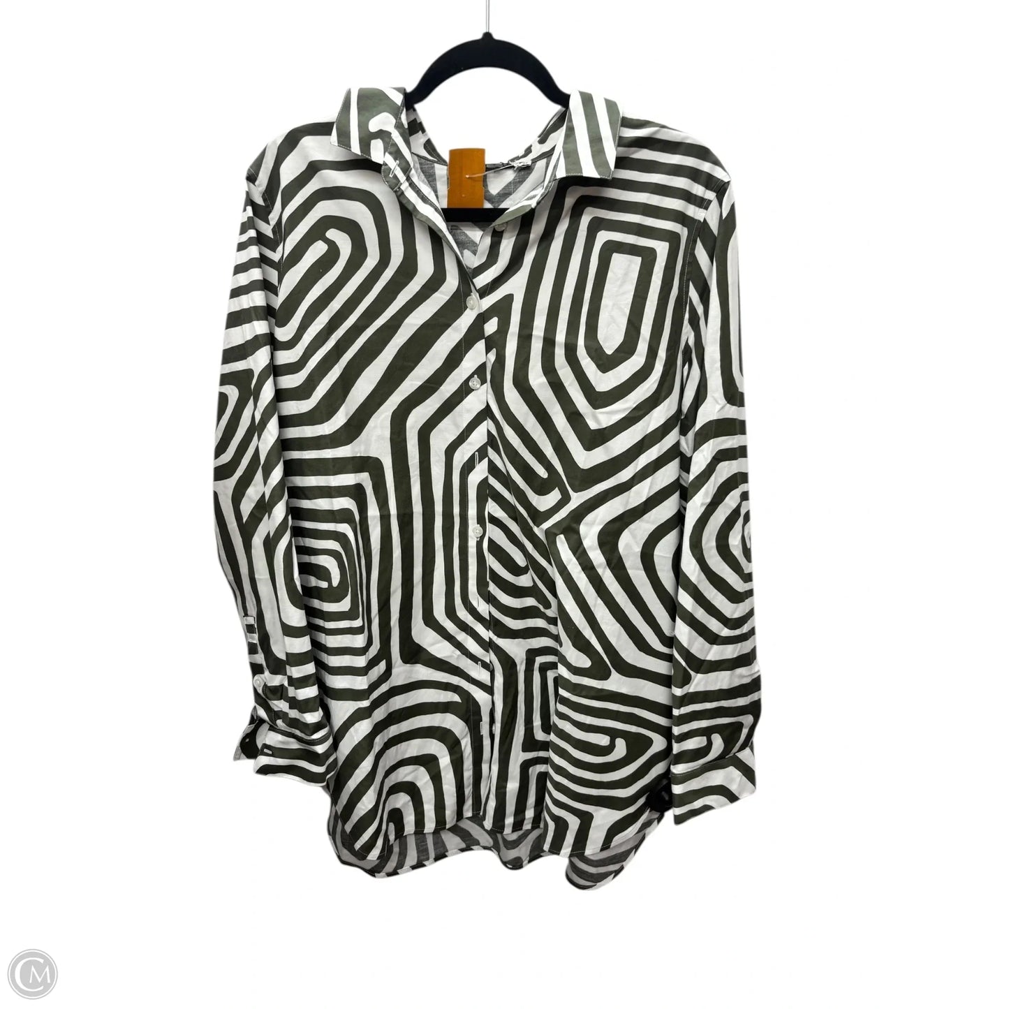 Tunic Long Sleeve By Chicos In Green, Size: Xl