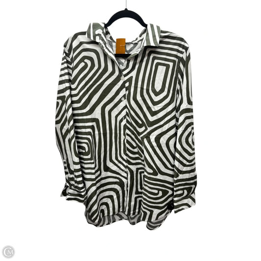 Tunic Long Sleeve By Chicos In Green, Size: Xl