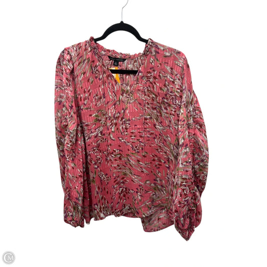 Blouse Long Sleeve By Zac And Rachel In Pink, Size: Xl