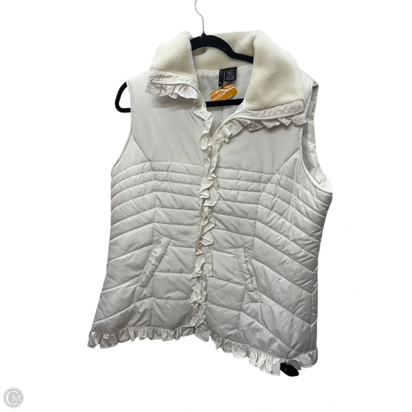 Vest Puffer & Quilted By New Directions In White, Size: 2x