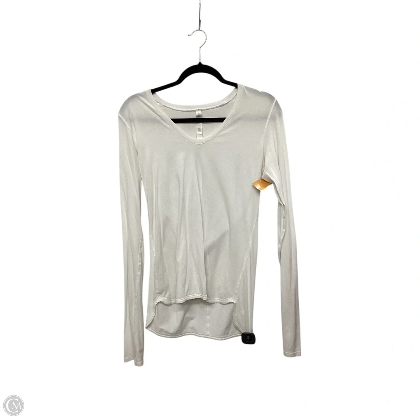 Athletic Top Long Sleeve Crewneck By Lululemon In White, Size: 8