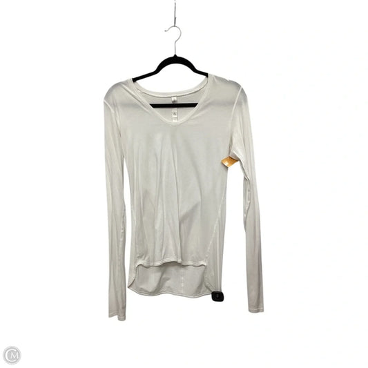 Athletic Top Long Sleeve Crewneck By Lululemon In White, Size: 8