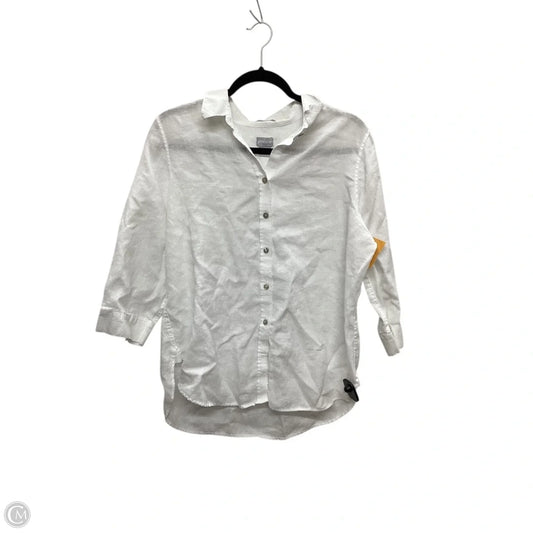 Top Long Sleeve By Chicos In White, Size: M