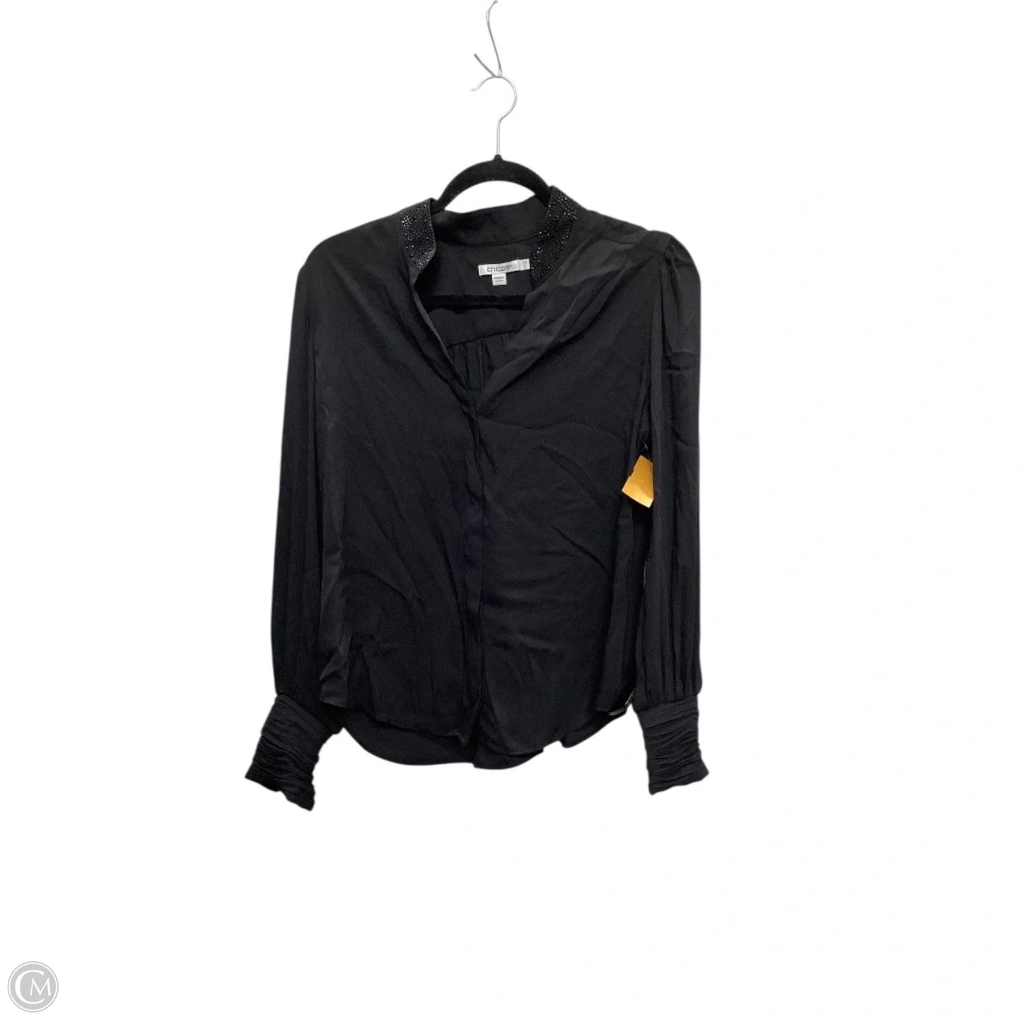 Blouse Long Sleeve By Chicos In Black, Size: S