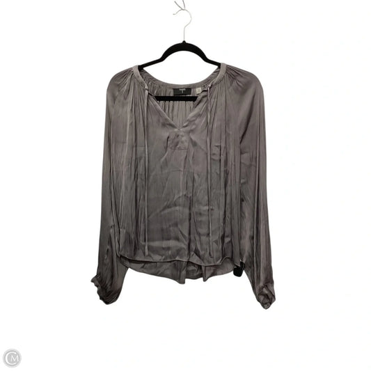 Blouse Long Sleeve By T Tahari In Grey, Size: Xs