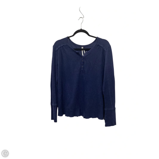 Top Long Sleeve Basic By Anthropologie In Blue, Size: L