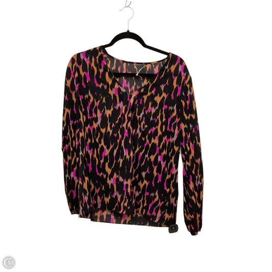 Designer Blouse Long Sleeve By Trina Turk In Animal Print, Size: M