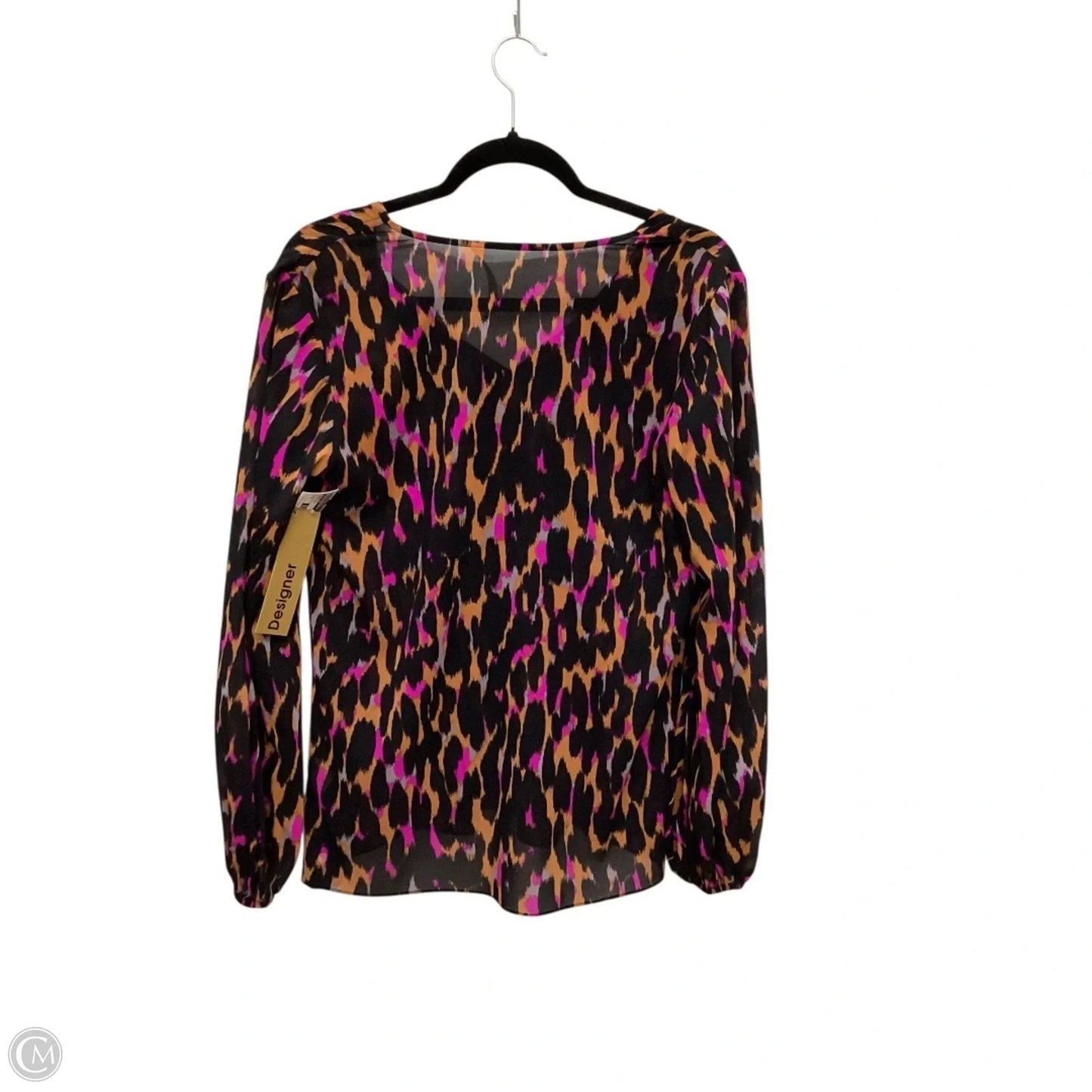Designer Blouse Long Sleeve By Trina Turk In Animal Print, Size: M