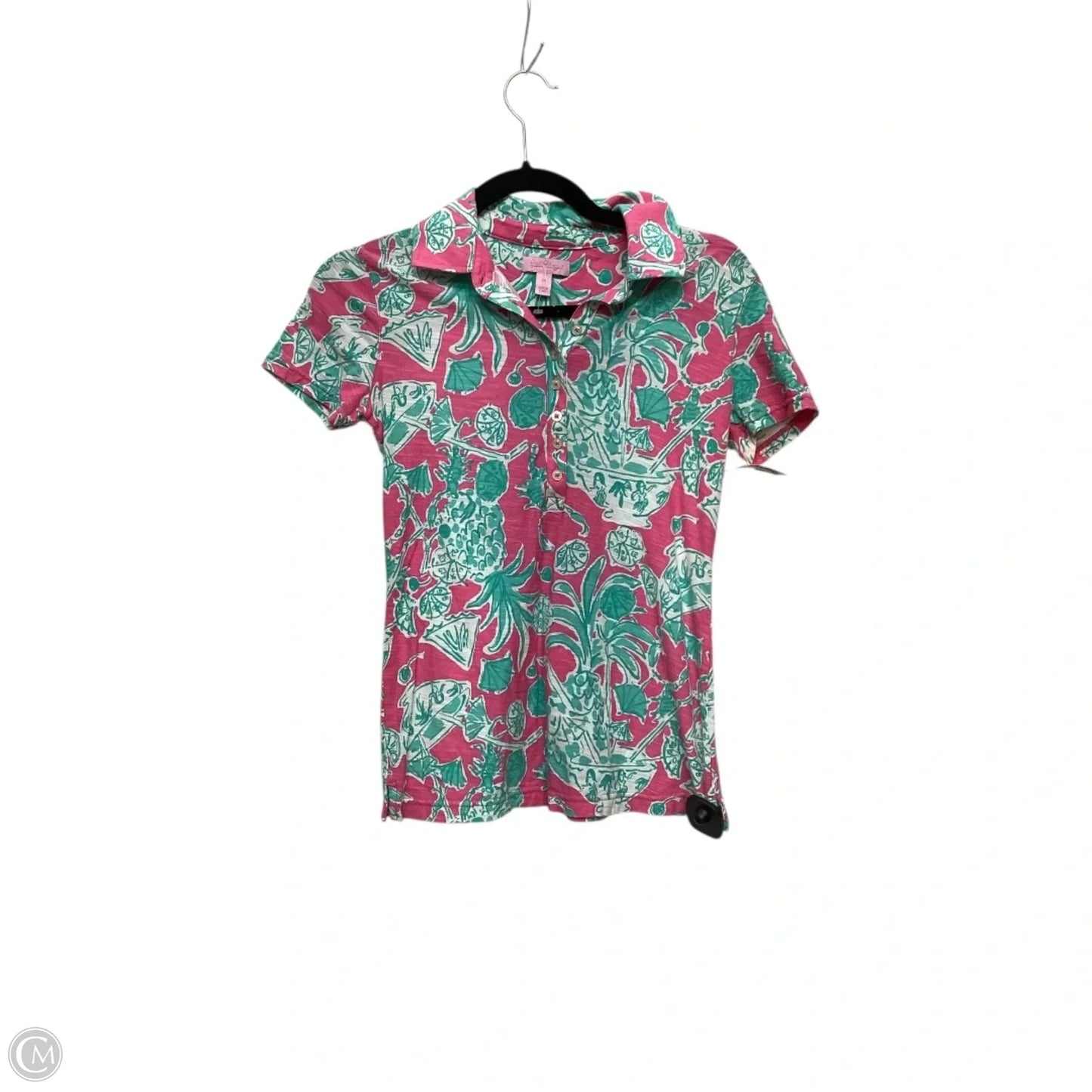 Top Short Sleeve Designer By Lilly Pulitzer In Pink, Size: M