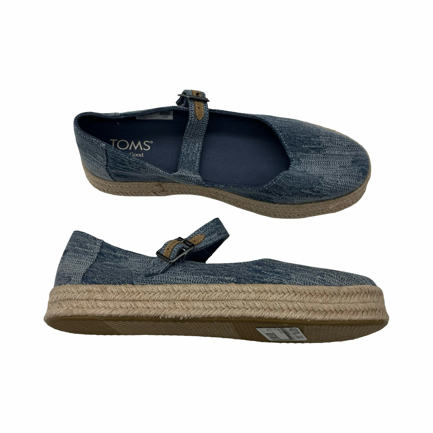 Shoes Flats By Toms In Blue, Size:9