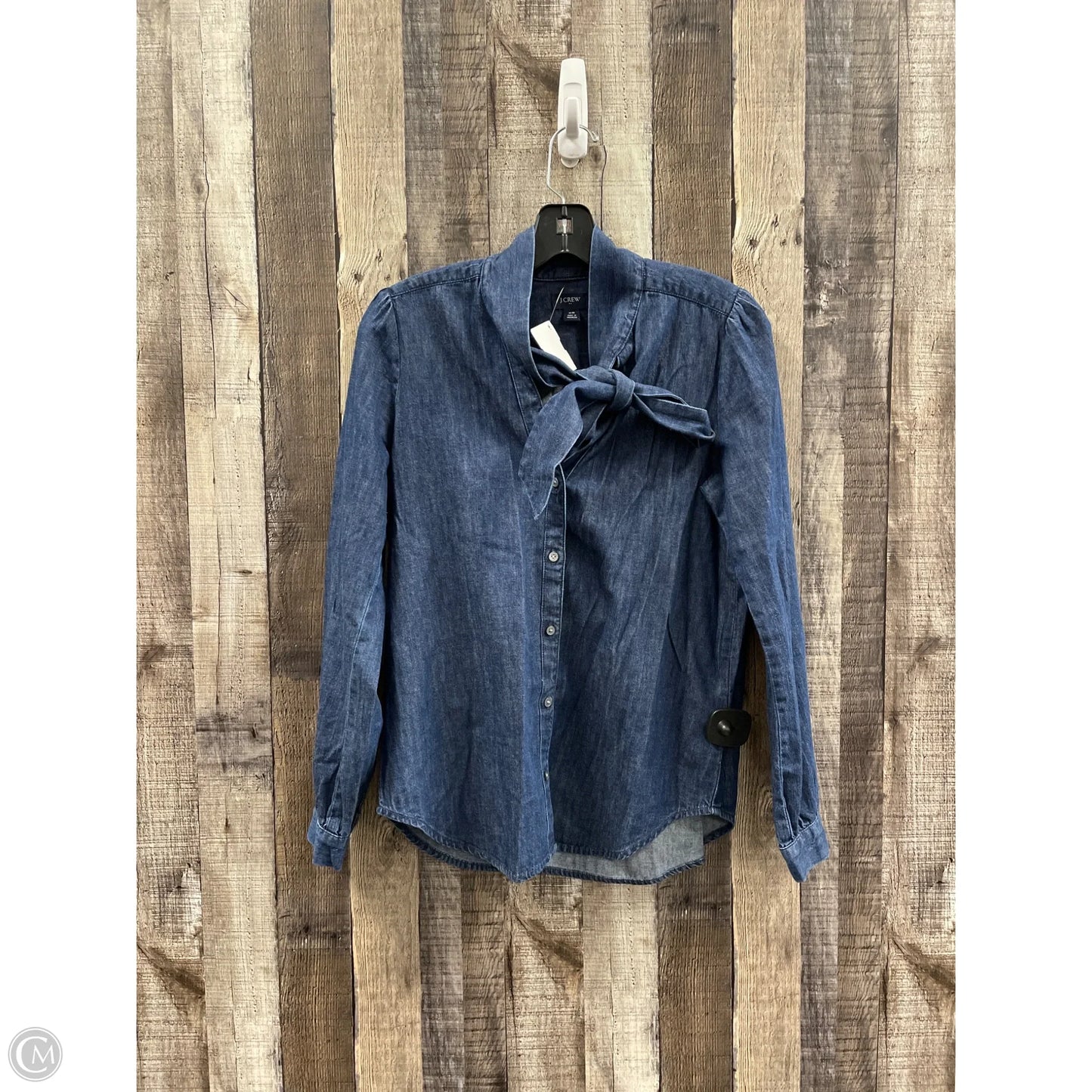 Top Long Sleeve By J. Crew In Blue Denim, Size: Xs