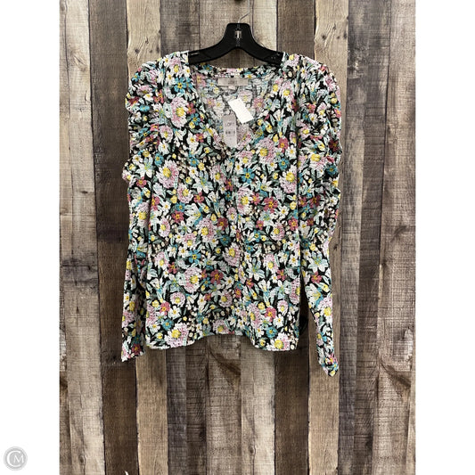 Top Long Sleeve By Loft In Multi-colored, Size: M