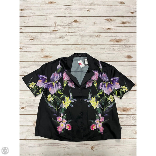 Top Short Sleeve By Express In Floral Print, Size: M