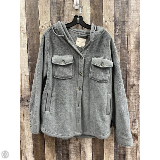 Jacket Fleece By Thread And Supply In Grey, Size: M