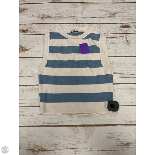 Top Sleeveless By Zara In Striped Pattern, Size: M