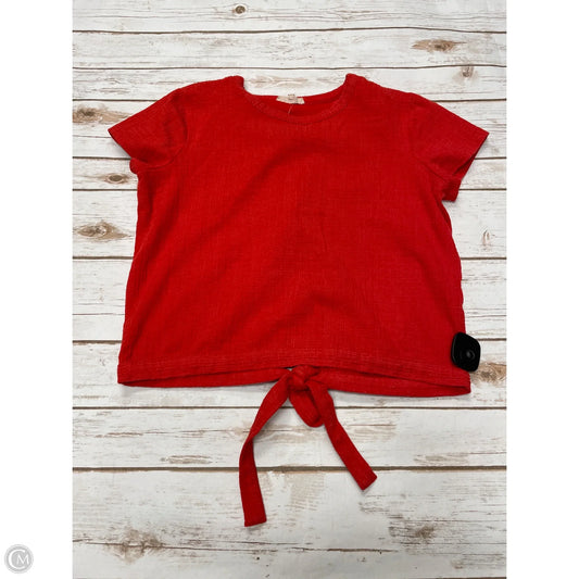 Top Short Sleeve By Madewell In Red, Size: S