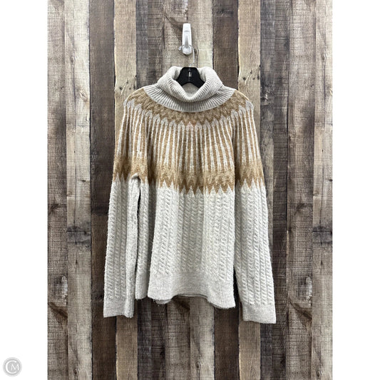 Sweater By Evereve In Brown & Grey, Size: L