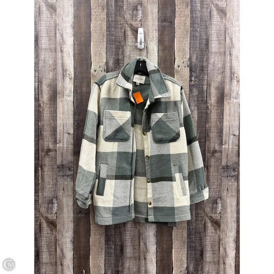 Jacket Shirt By Stoosh In Plaid Pattern, Size: S