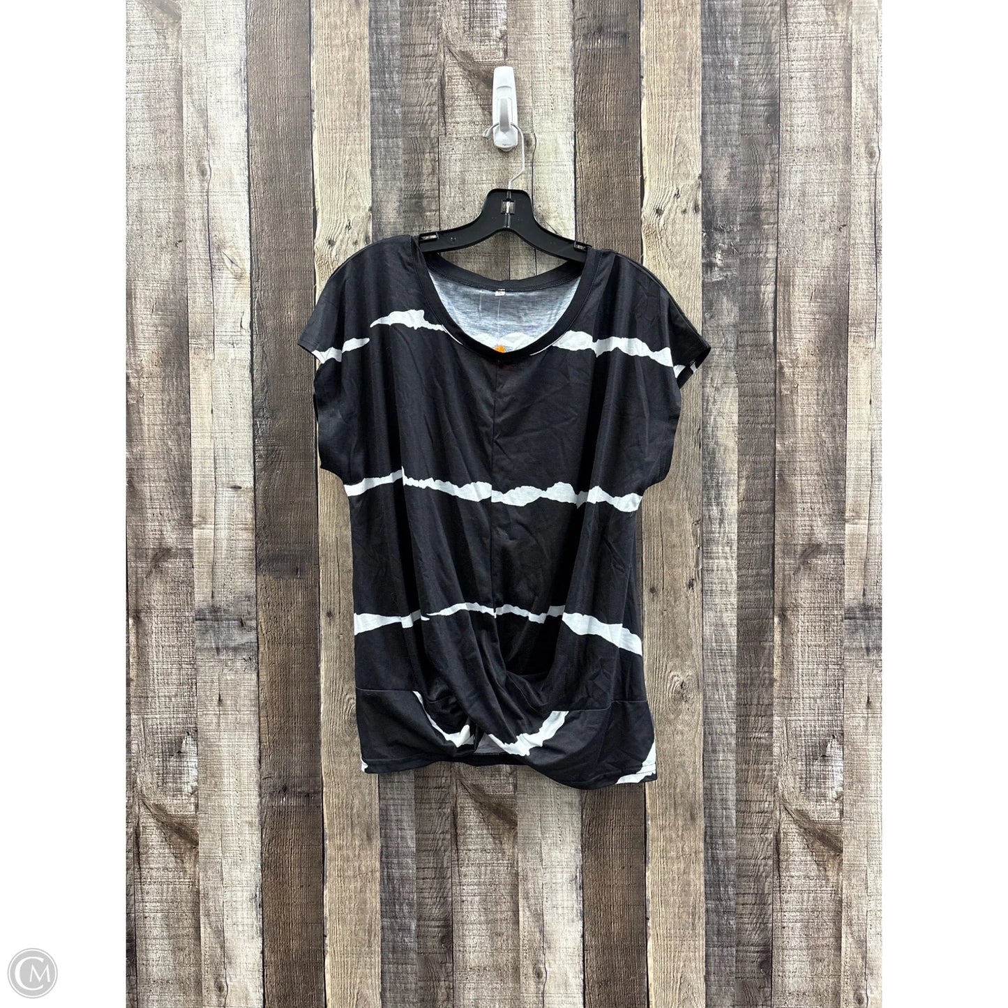 Top Short Sleeve By Cmf In Black & White, Size: Xl