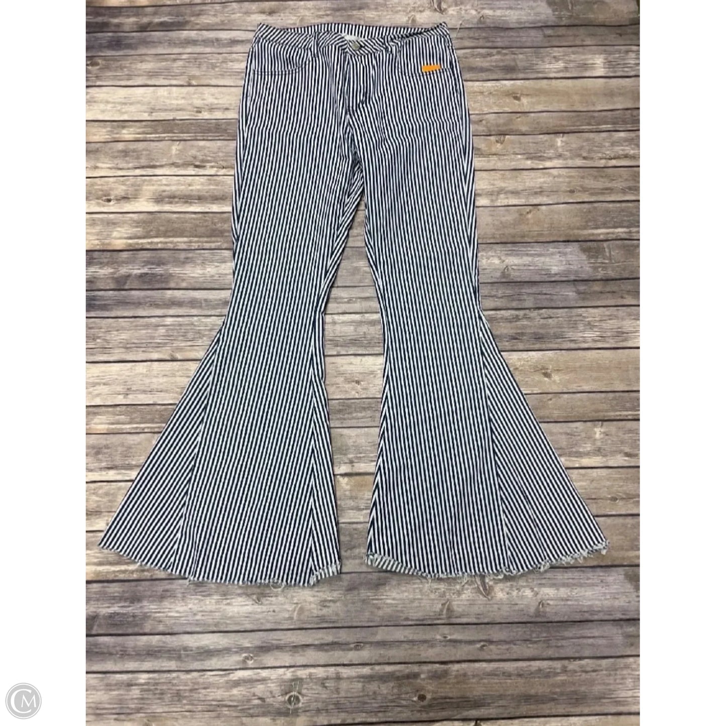 Jeans Flared By Cme In Striped Pattern, Size: L