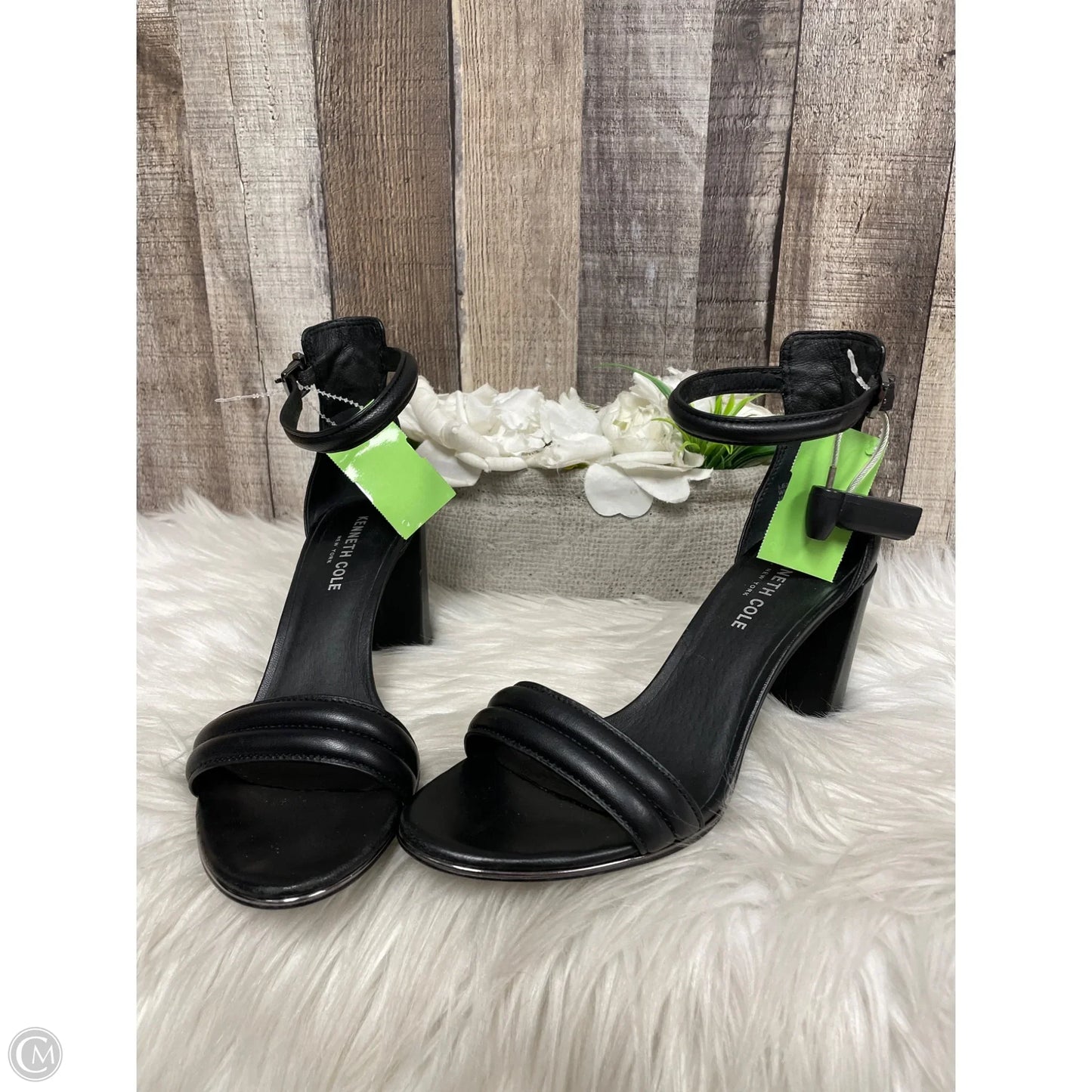 Sandals Heels Block By Kenneth Cole In Black, Size: 6.5