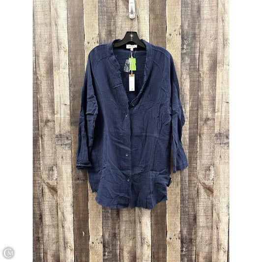 Top Long Sleeve By Cme In Navy, Size: M