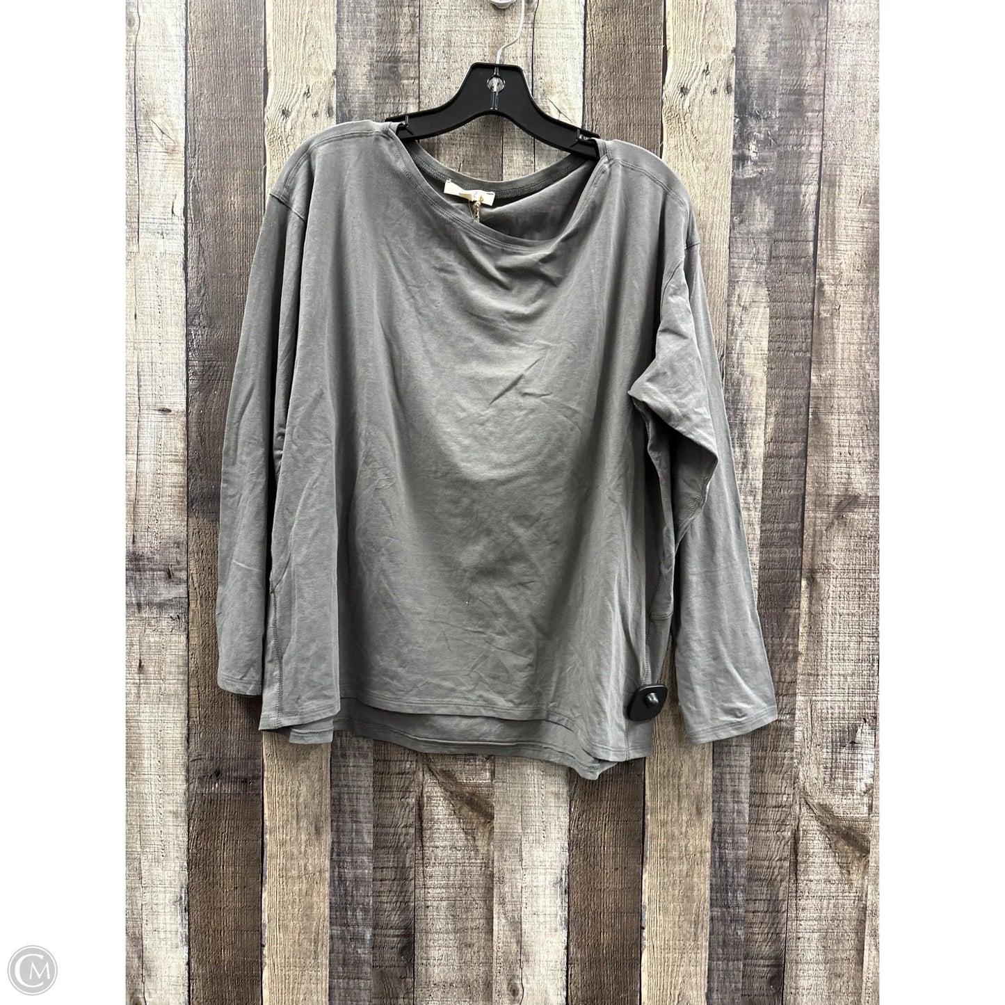 Top Long Sleeve By Easel In Grey, Size: M