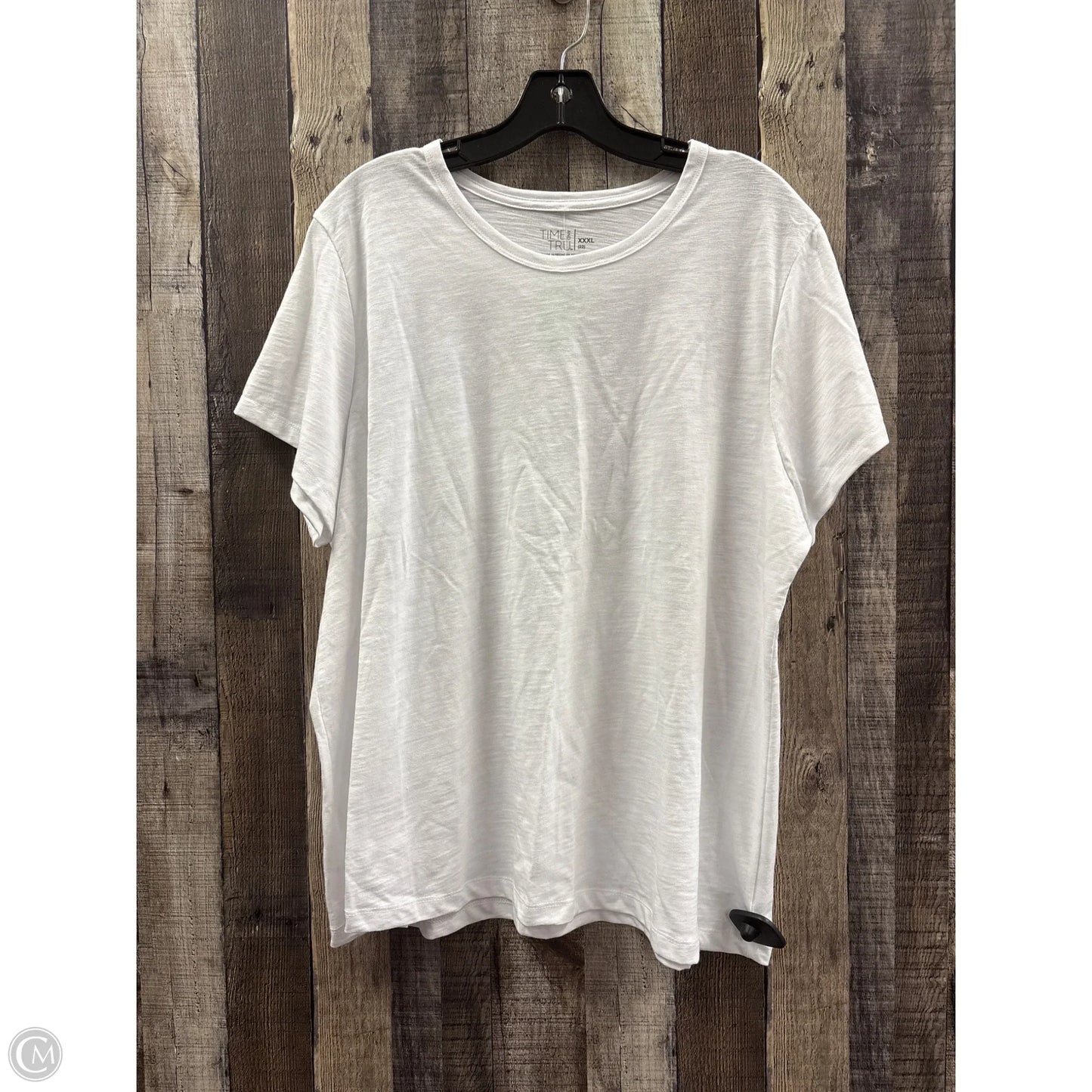 Top Short Sleeve By Time And Tru In White, Size: 3x