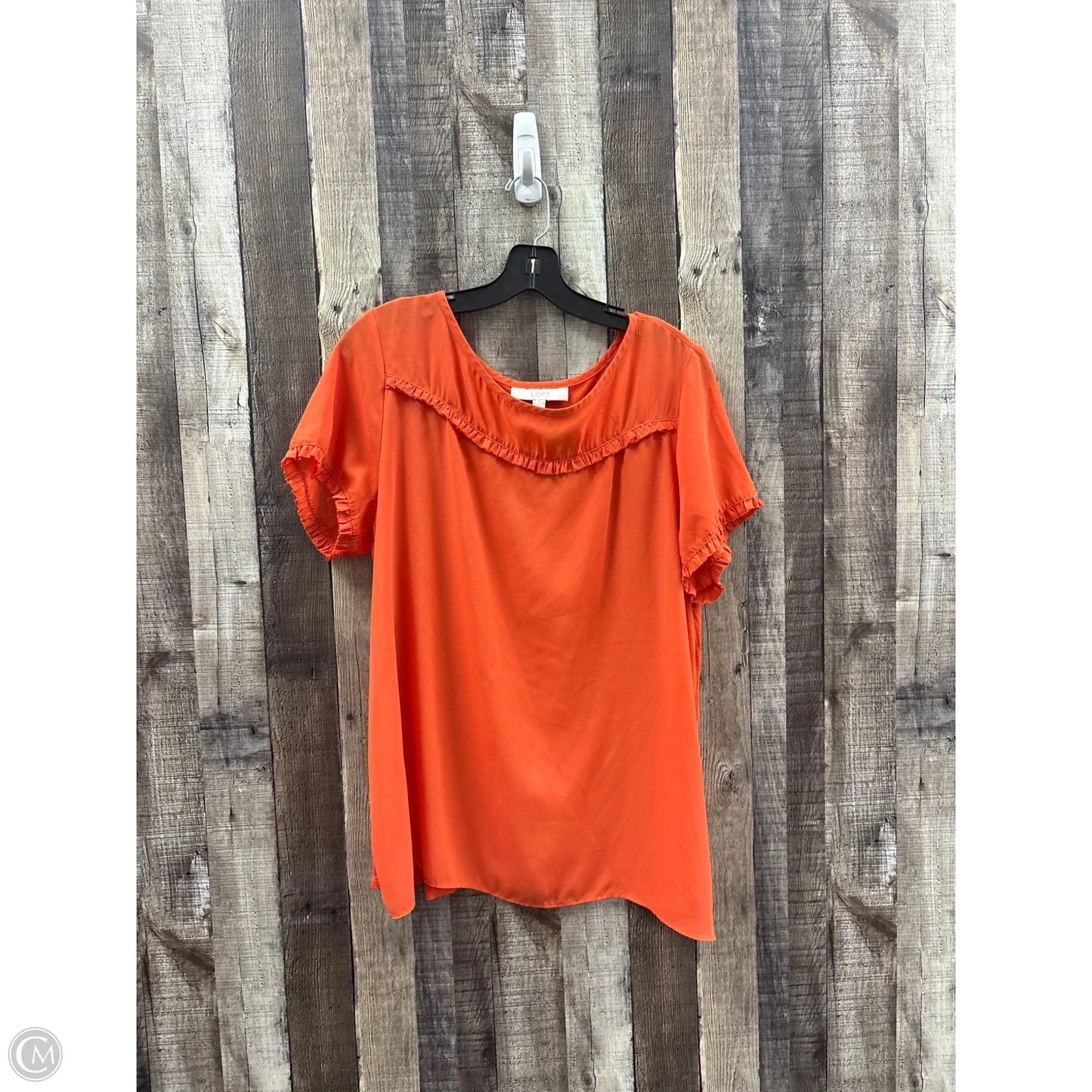 Top Short Sleeve By Loft In Orange, Size: Xl