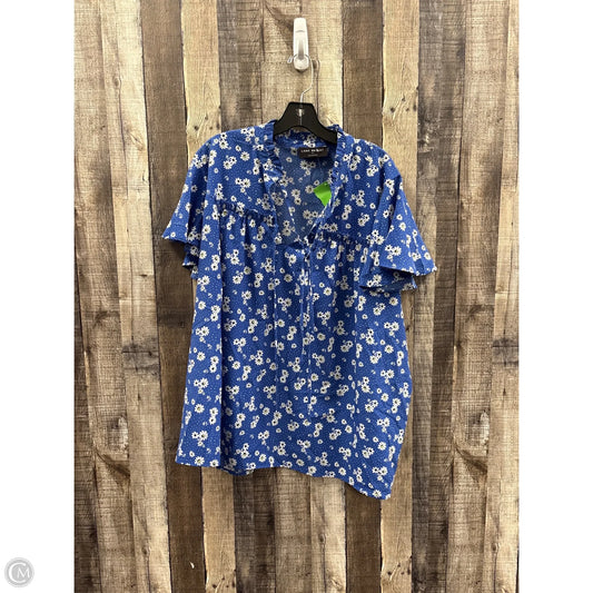 Top Short Sleeve By Lane Bryant In Blue, Size: 24